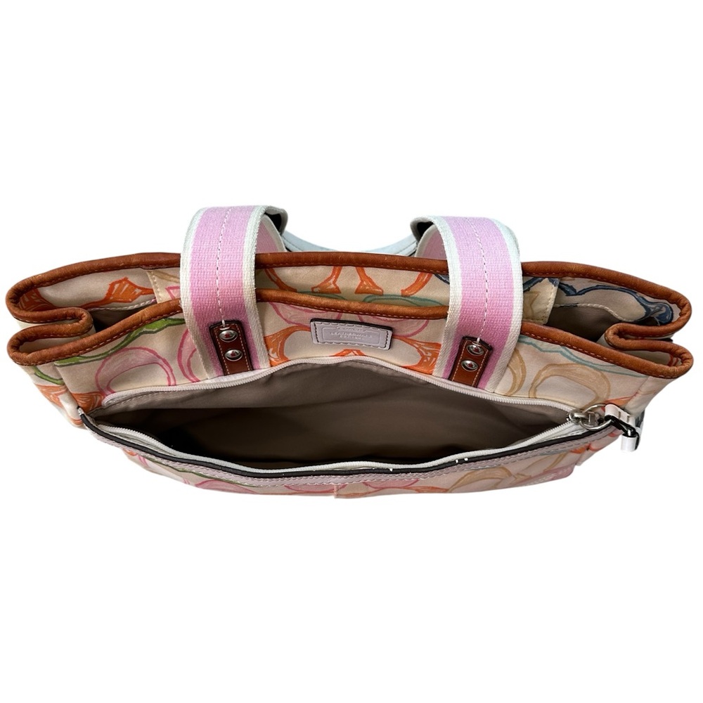Coach Vintage Hampton Scribble Multicolor Signature Tote with Pink Handles 
2007 - Picture 11 of 17